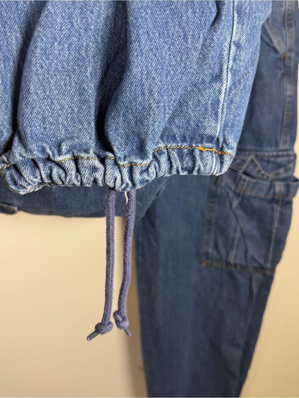 Levi’s ‘94 Baggy Cargo Jeans Womens Size 30 Loose Blue Pocket Grunge Cinch Hem - Picture 5 of 8